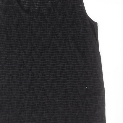 Ann Harvey Womens Black  Polyester Basic Tank Size 20 Scoop Neck