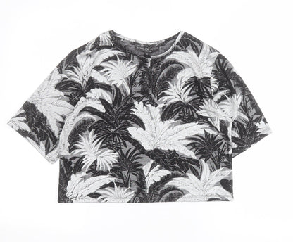 Womens UK Size 8 Topshop Black Cropped T-Shirt