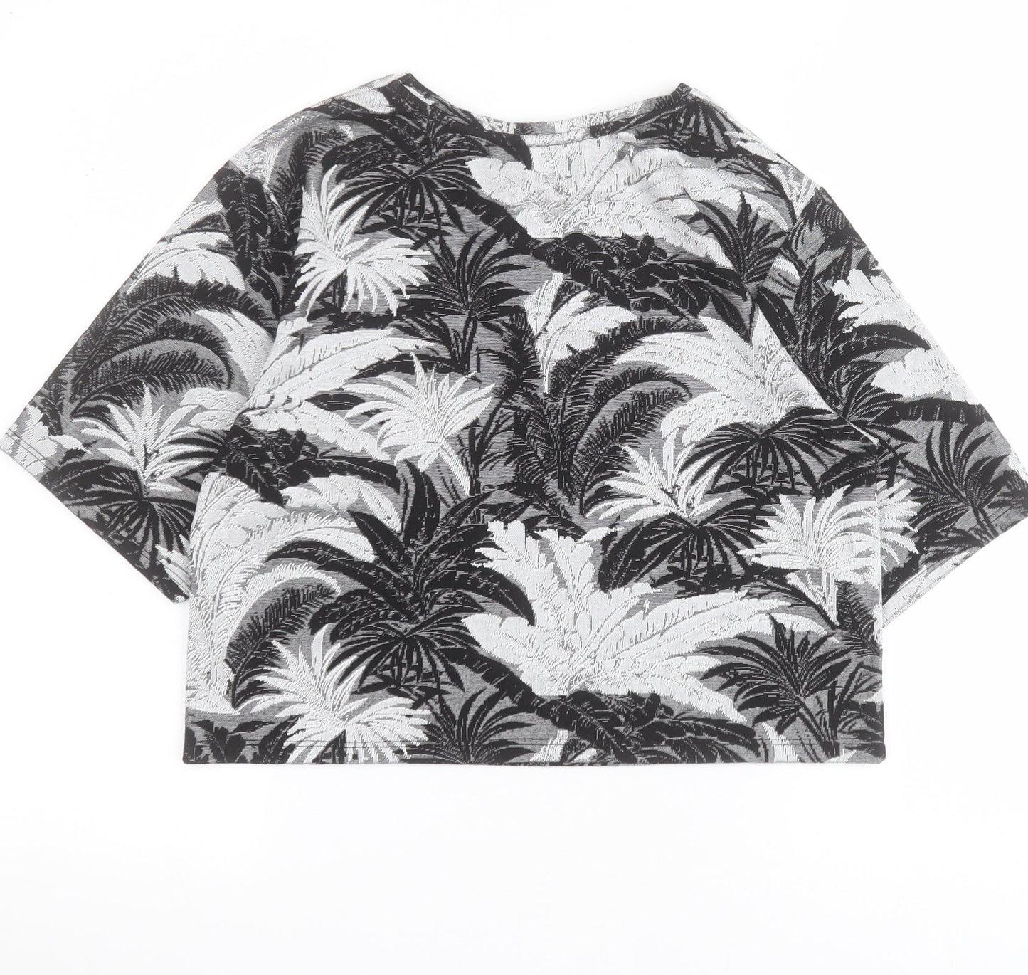 Womens UK Size 8 Topshop Black Cropped T-Shirt