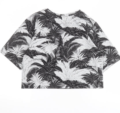 Womens UK Size 8 Topshop Black Cropped T-Shirt