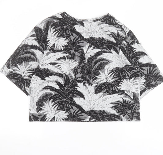 Womens UK Size 8 Topshop Black Cropped T-Shirt