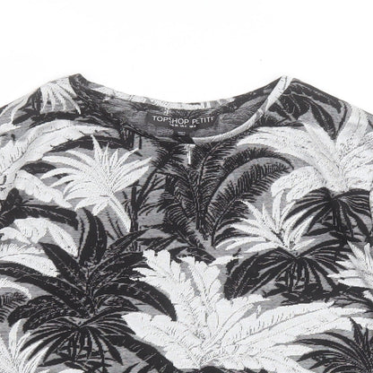 Womens UK Size 8 Topshop Black Cropped T-Shirt