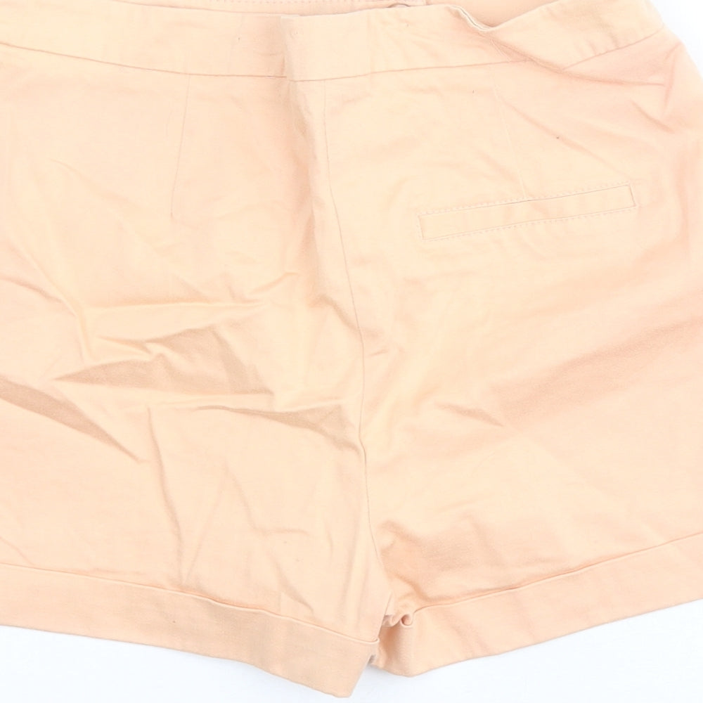 Love Label Womens Orange  Cotton Chino Shorts Size 8 L3 in Regular Zip