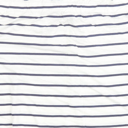 Primark Womens White Striped Viscose Basic Blouse Size 8 Off the Shoulder
