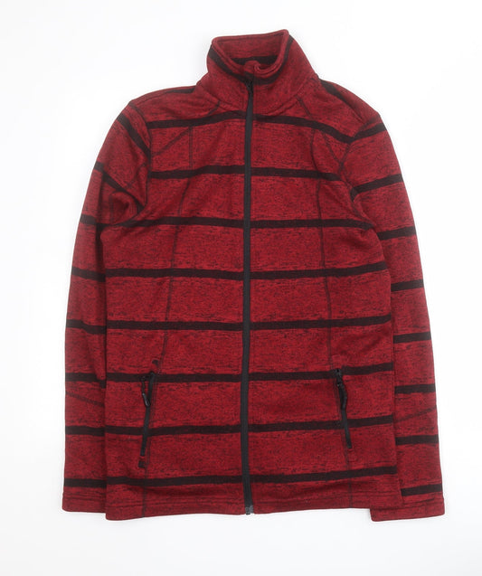Crivit Womens Red Striped  Jacket Coat Size M  Zip