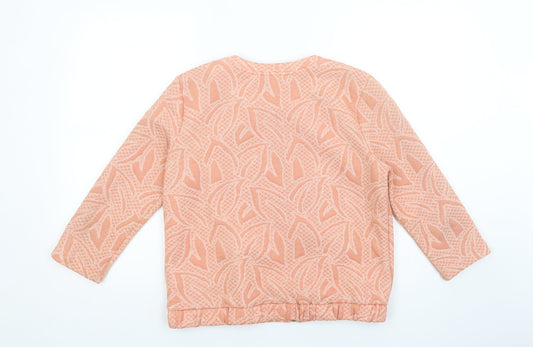 H&M Womens Orange Geometric  Jacket  Size M  Zip