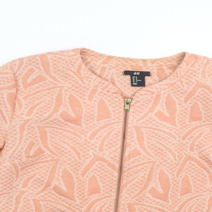H&M Womens Orange Geometric  Jacket  Size M  Zip