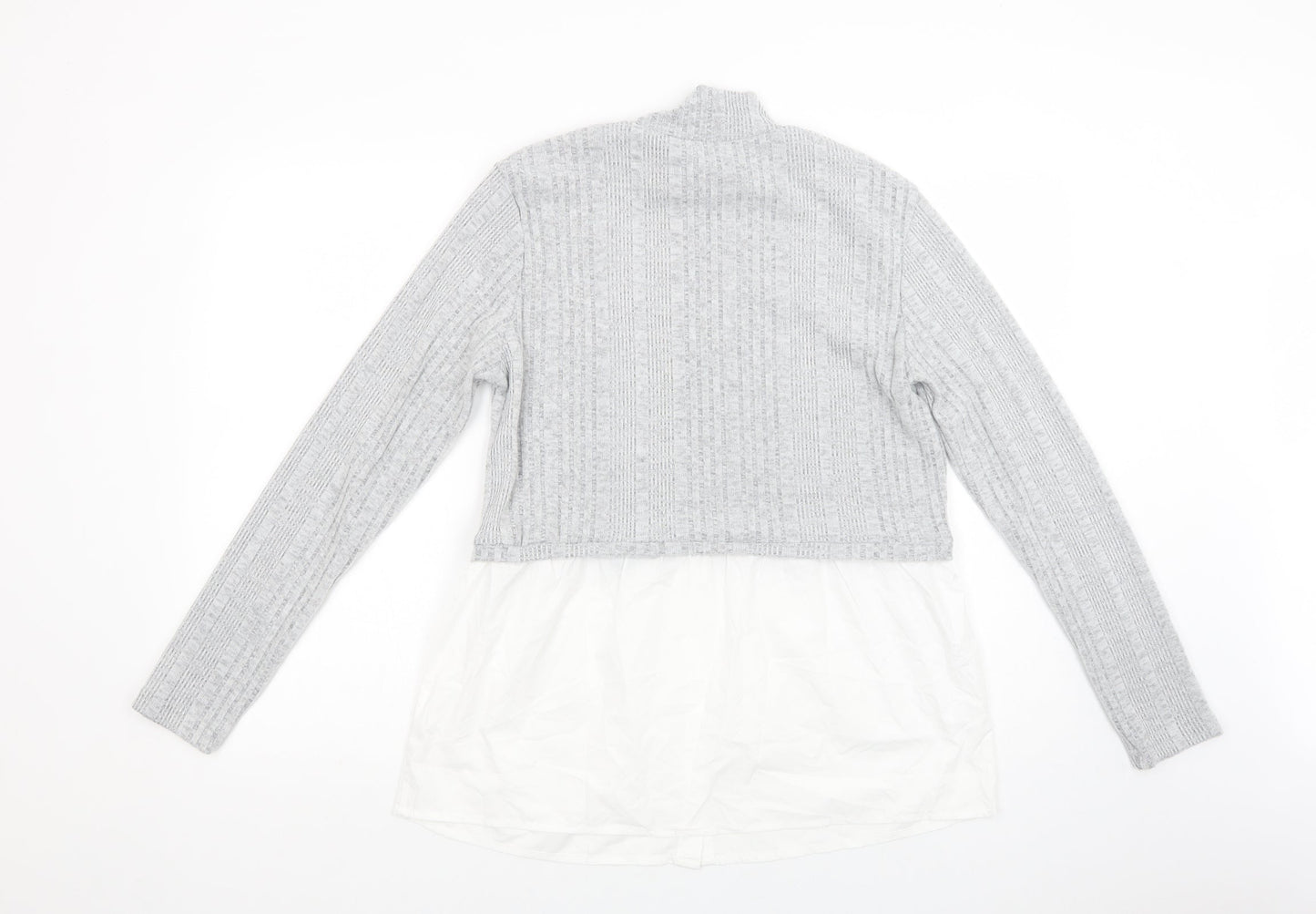 SheIn Womens Grey High Neck  Polyester Pullover Jumper Size M