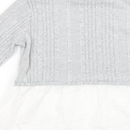 SheIn Womens Grey High Neck  Polyester Pullover Jumper Size M