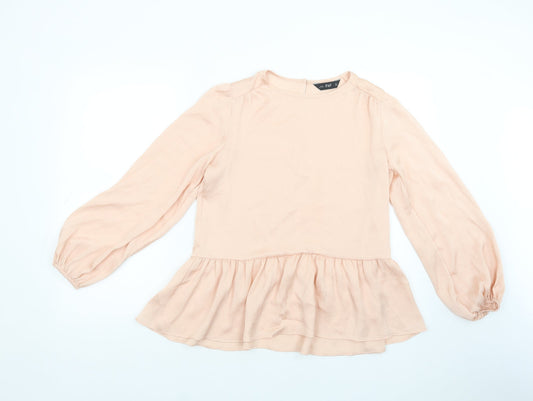 F&F Womens Pink  Polyester Basic Blouse Size 10 Crew Neck