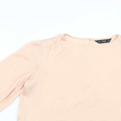 F&F Womens Pink  Polyester Basic Blouse Size 10 Crew Neck