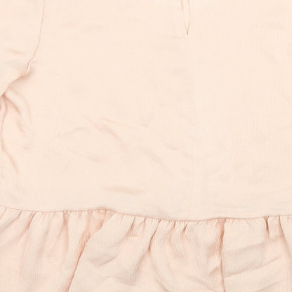 F&F Womens Pink  Polyester Basic Blouse Size 10 Crew Neck