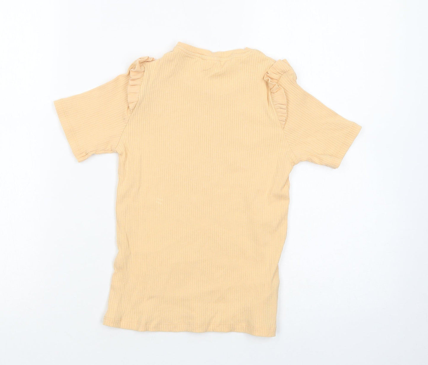 Zara Girls Yellow  Cotton Pullover T-Shirt Size 11-12 Years Crew Neck Pullover