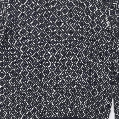 Nutmeg Womens Grey V-Neck Geometric Cotton Cardigan Jumper Size 12