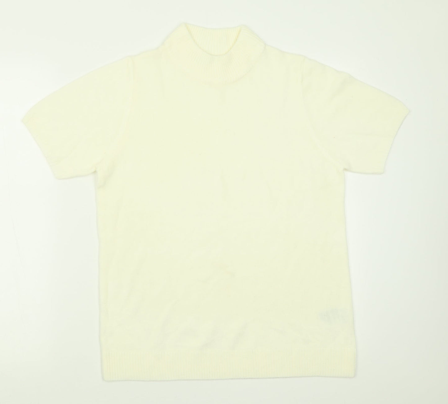 Damart Womens Ivory High Neck  Acrylic Pullover Jumper Size 14