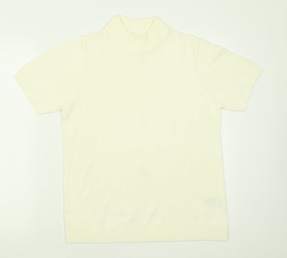 Damart Womens Ivory High Neck  Acrylic Pullover Jumper Size 14