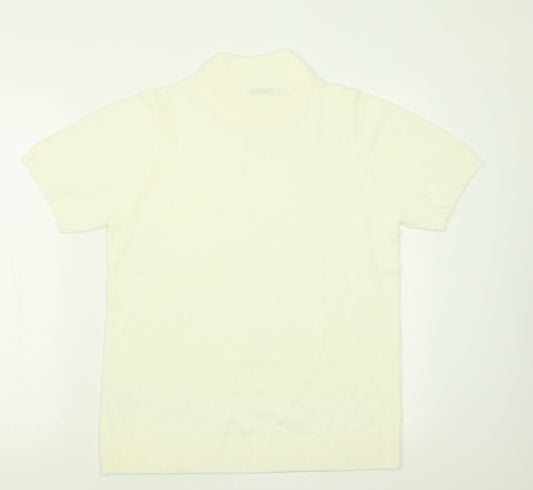 Damart Womens Ivory High Neck  Acrylic Pullover Jumper Size 14