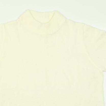 Damart Womens Ivory High Neck  Acrylic Pullover Jumper Size 14