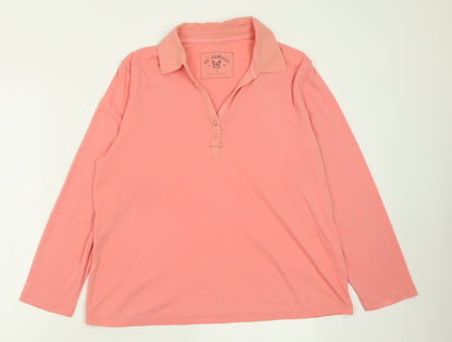 Womens UK Size L BM Pink Basic Polo
