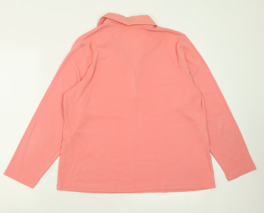 Womens UK Size L BM Pink Basic Polo