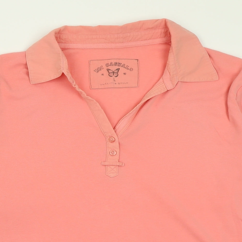 Womens UK Size L BM Pink Basic Polo