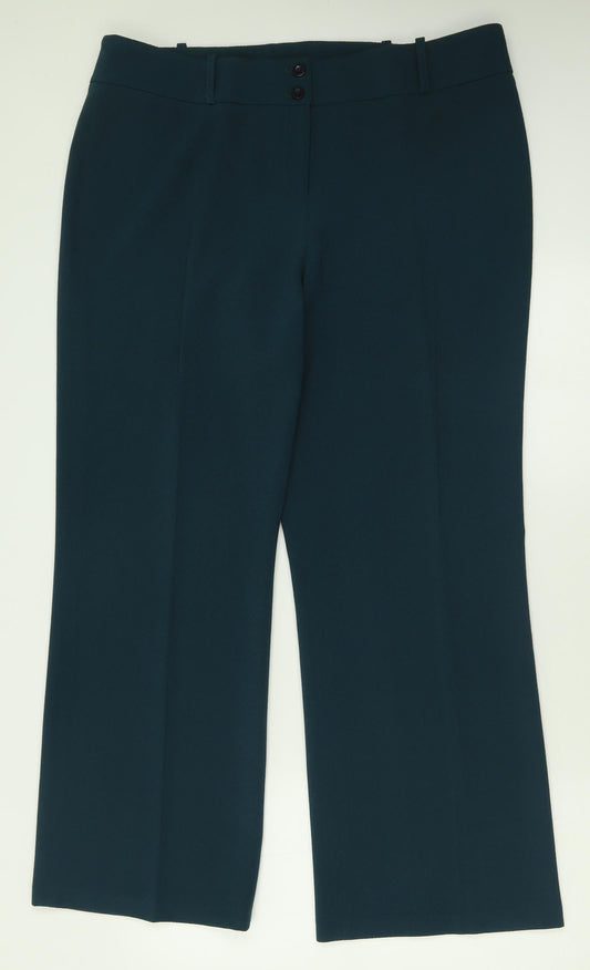 Vogue Womens Green  Polyester Trousers  Size 16 L30 in Regular Button