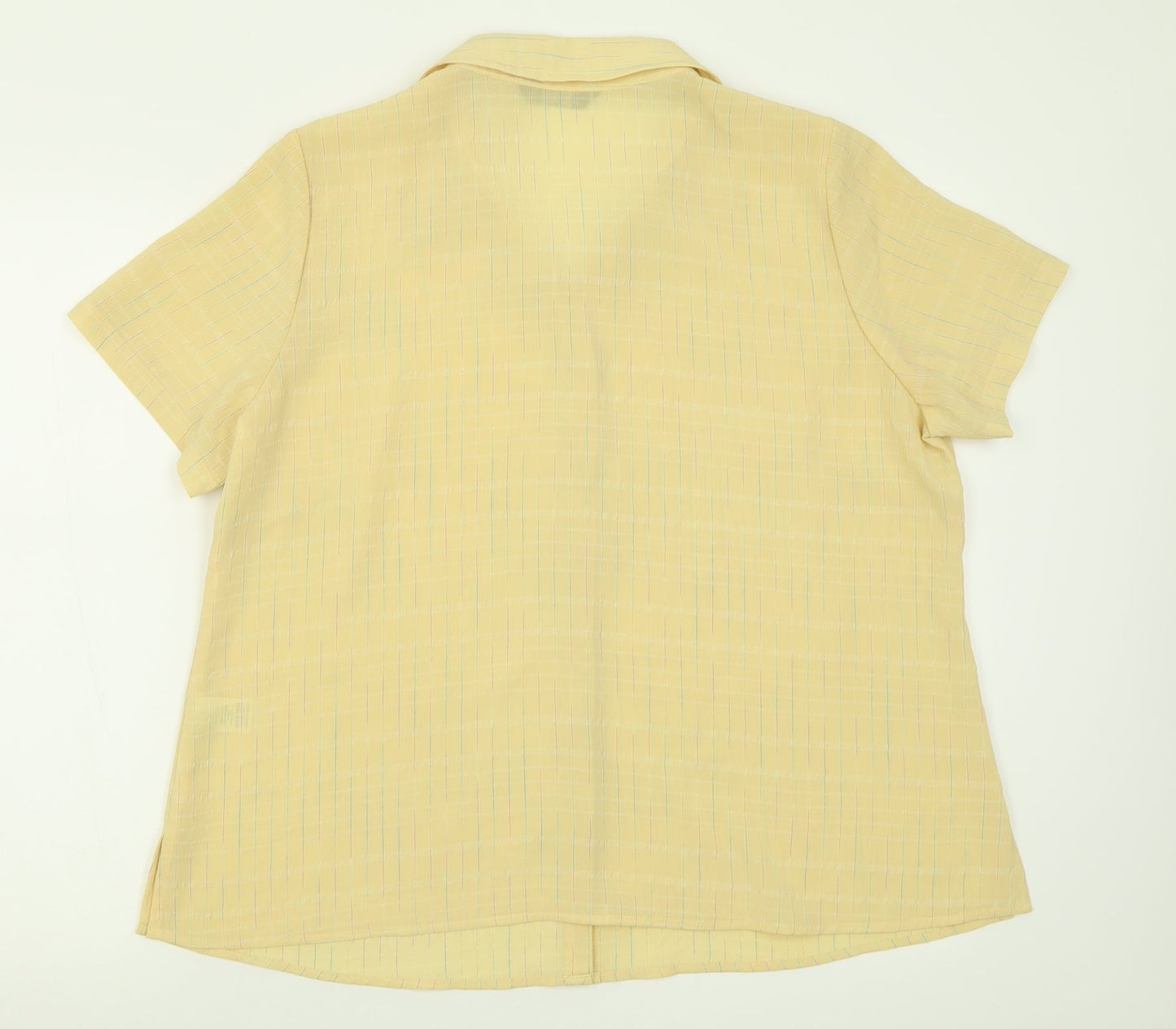 Womens UK Size 20 BM Yellow Basic Button-Up