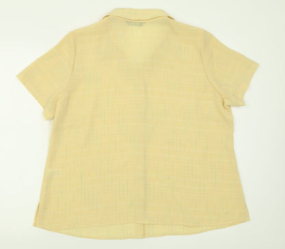 Womens UK Size 20 BM Yellow Basic Button-Up
