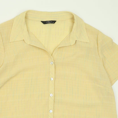 Womens UK Size 20 BM Yellow Basic Button-Up