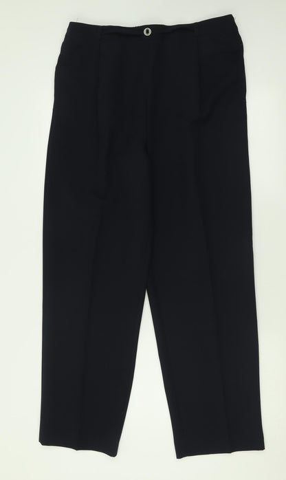BM Womens Blue  Polyester Trousers  Size 16 L30 in Regular