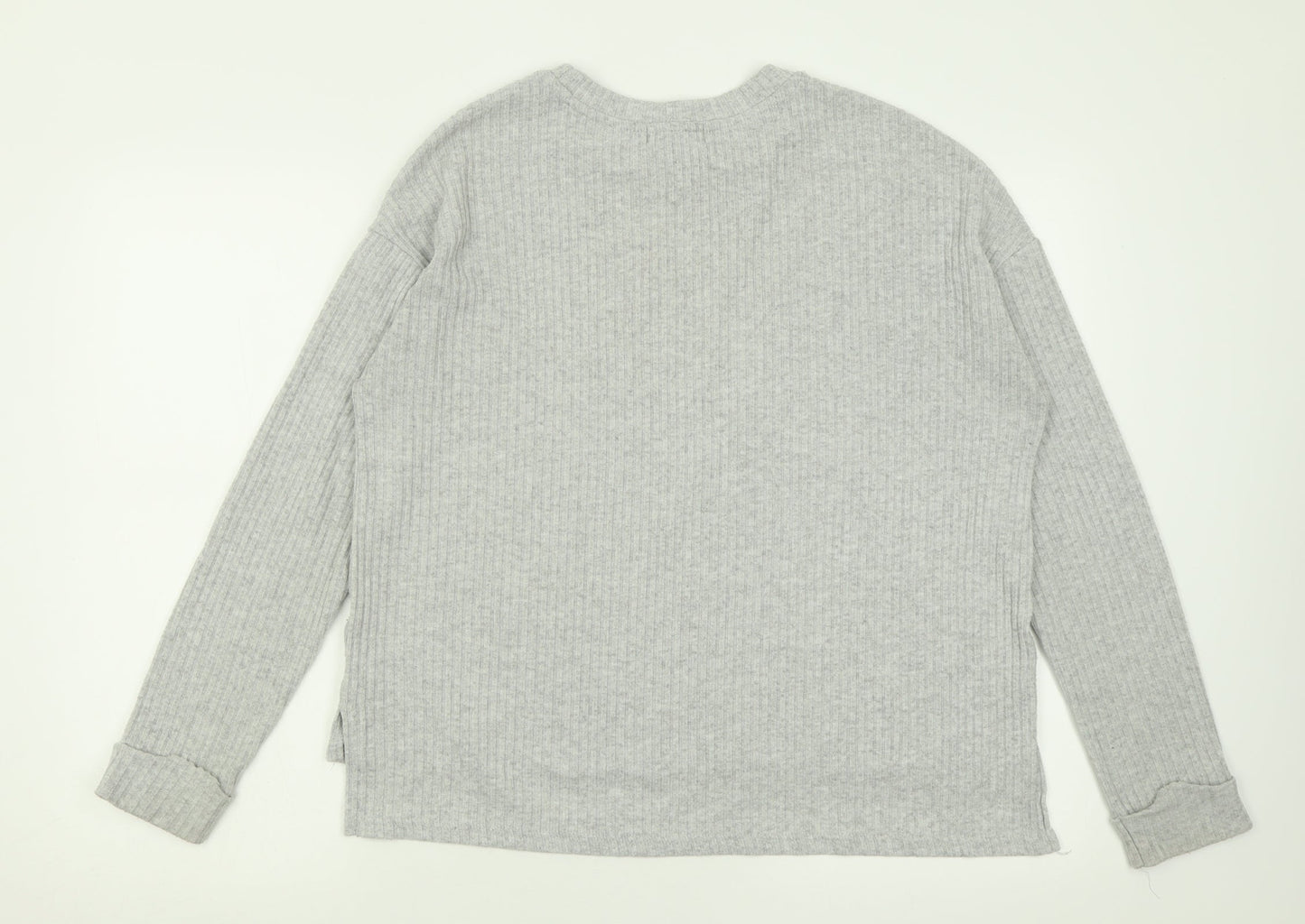 Primark Womens Grey Crew Neck  Polyester Pullover Jumper Size S