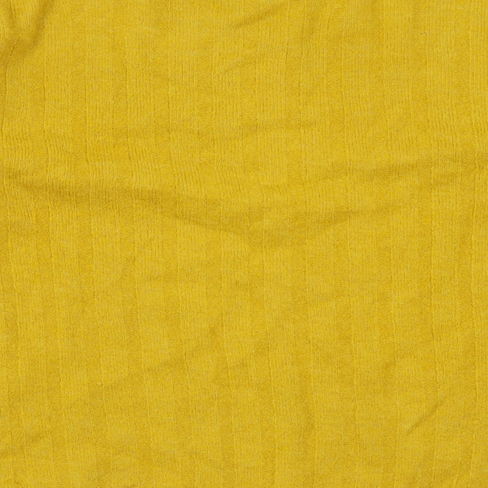F&F Womens Yellow Collared  Acrylic Pullover Jumper Size 8