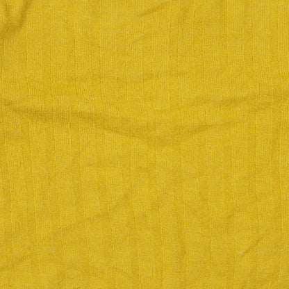F&F Womens Yellow Collared  Acrylic Pullover Jumper Size 8
