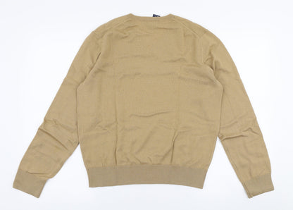 Gap Mens Beige V-Neck  Wool Pullover Jumper Size M