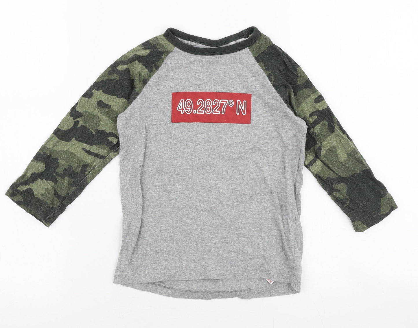 NEXT Girls Multicoloured Camouflage Cotton Jersey T-Shirt Size 3 Years Round Neck Pullover