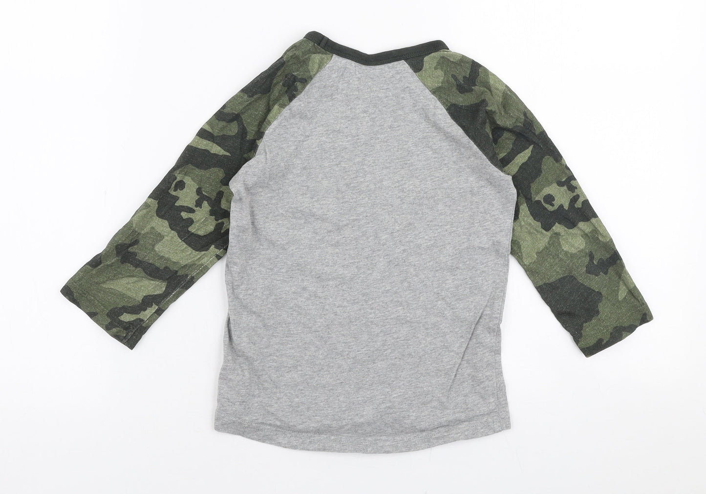 NEXT Girls Multicoloured Camouflage Cotton Jersey T-Shirt Size 3 Years Round Neck Pullover
