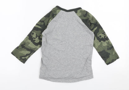 NEXT Girls Multicoloured Camouflage Cotton Jersey T-Shirt Size 3 Years Round Neck Pullover