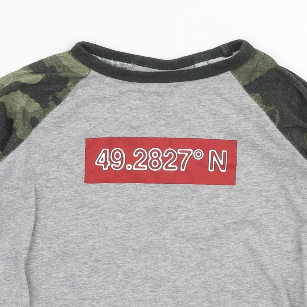 NEXT Girls Multicoloured Camouflage Cotton Jersey T-Shirt Size 3 Years Round Neck Pullover