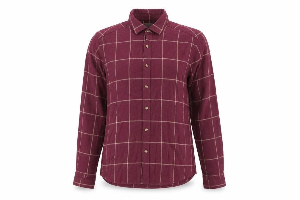 Front view of ASOS women’s purple plaid 100% cotton jersey button-up size 2xs collared