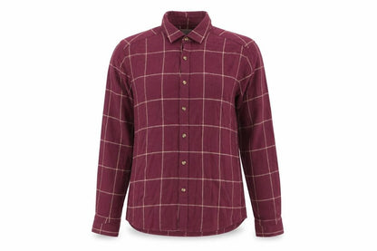 Front view of ASOS women’s purple plaid 100% cotton jersey button-up size 2xs collared