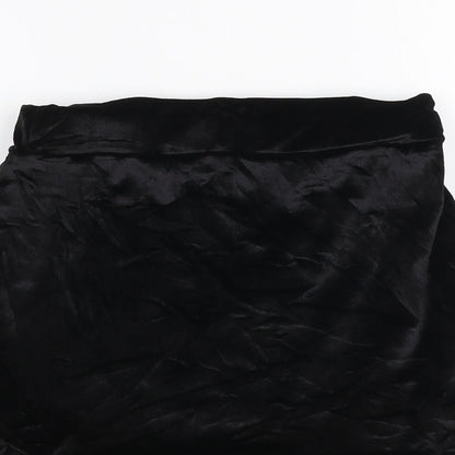 PRETTYLITTLETHING Womens Black  Polyester A-Line Skirt Size 8