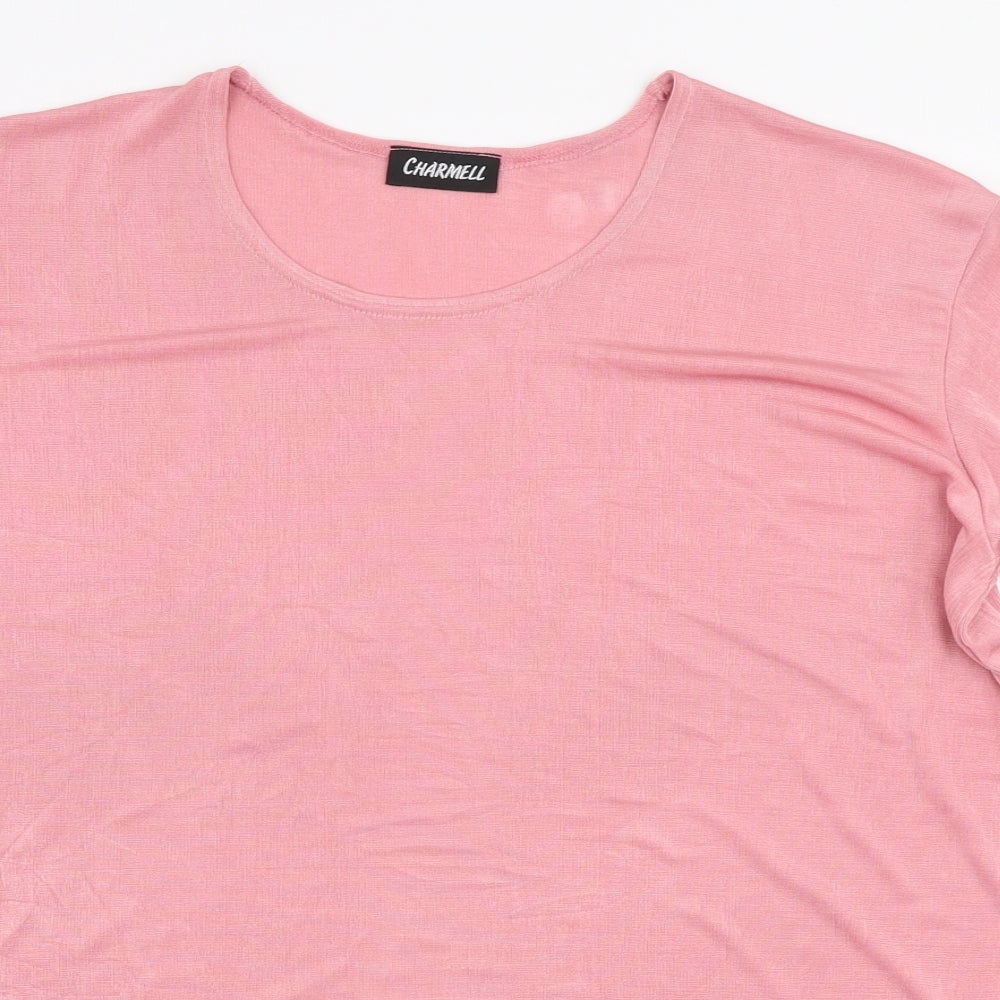 Womens UK Size 2XL Charmell Pink Basic Blouse