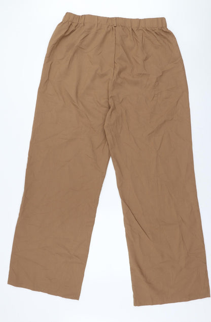 Zanzea Womens Brown  Polyester Trousers  Size 3XL L30 in Regular