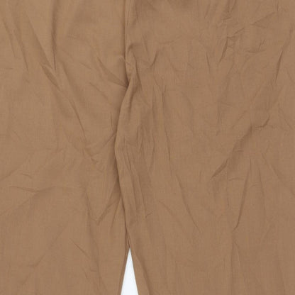 Zanzea Womens Brown  Polyester Trousers  Size 3XL L30 in Regular