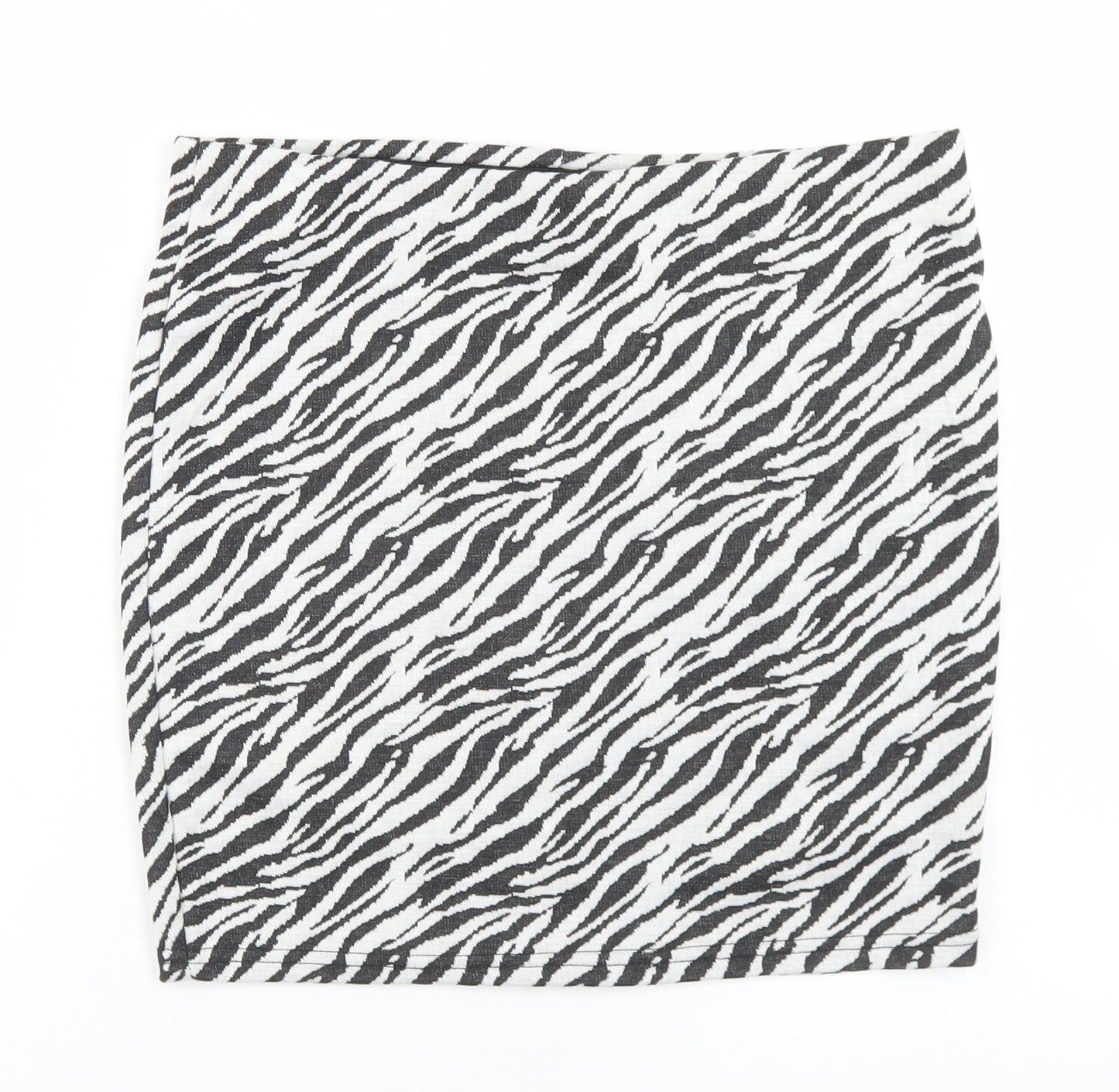 Primark Womens White Animal Print Polyester Straight & Pencil Skirt Size 12