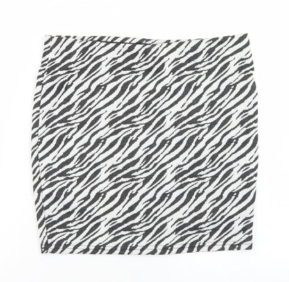 Primark Womens White Animal Print Polyester Straight & Pencil Skirt Size 12