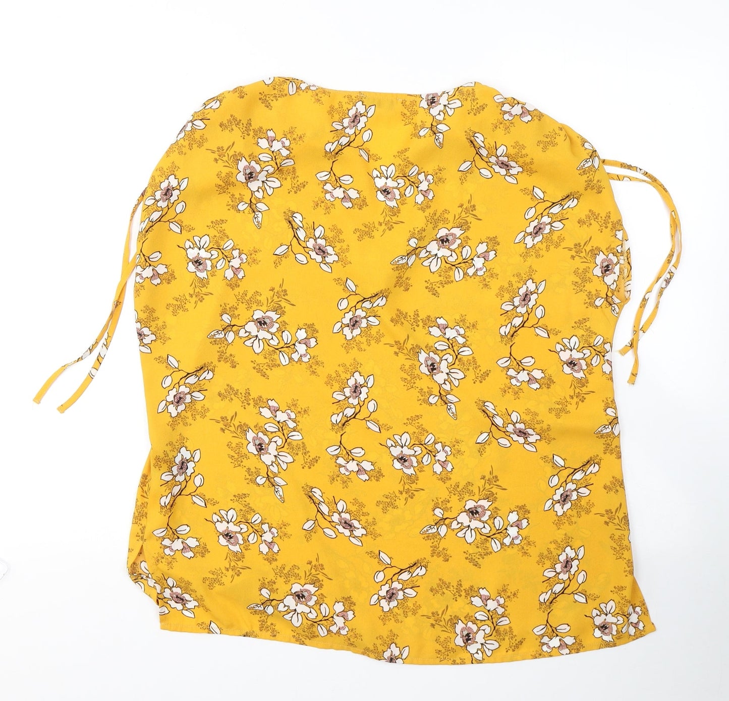 Papaya Womens Yellow  Polyester Basic Blouse Size 14 V-Neck