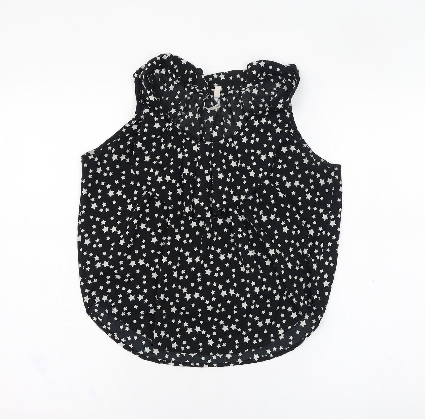 Influence  Womens Black  Polyester Basic Blouse Size 8 Round Neck - Star