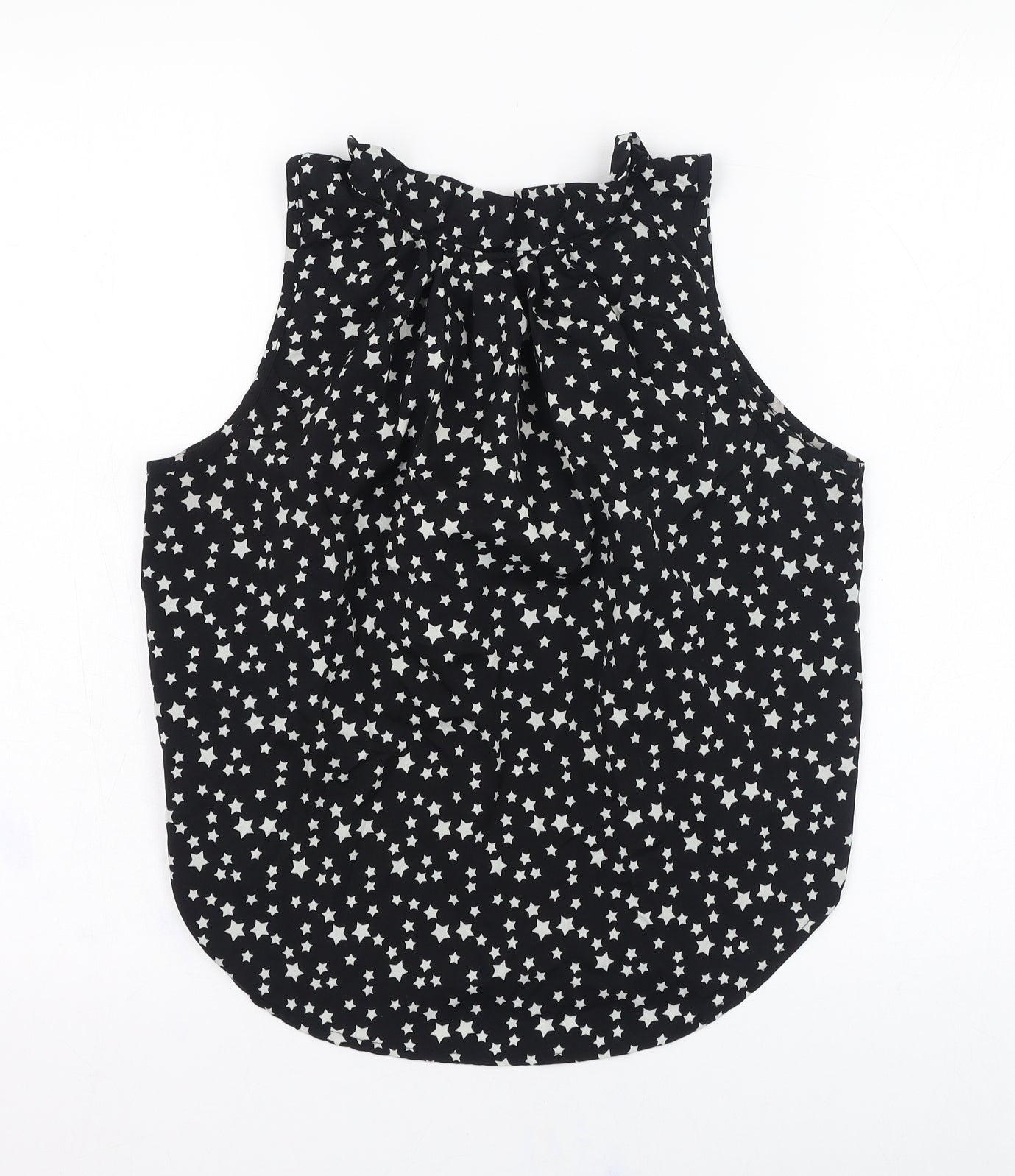 Influence  Womens Black  Polyester Basic Blouse Size 8 Round Neck - Star