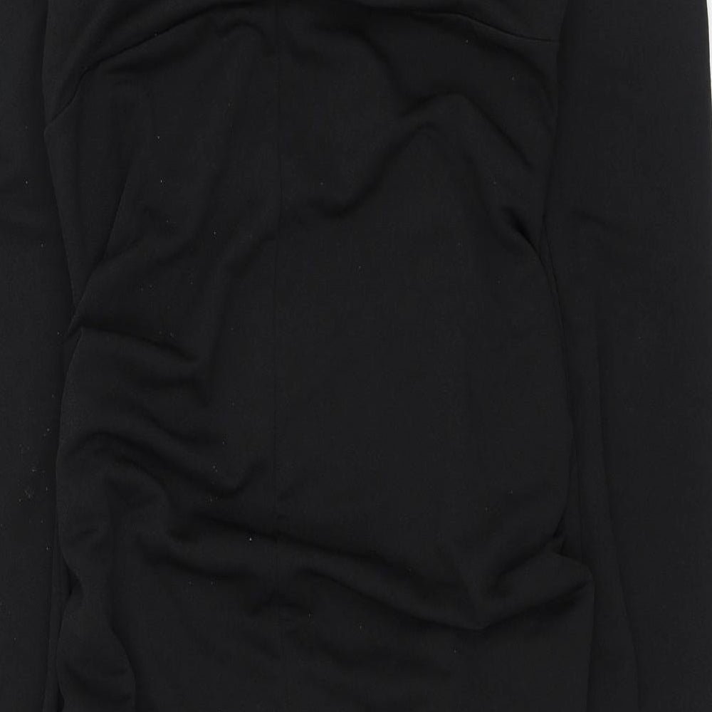 Boohoo Womens Black  Polyester Pencil Dress  Size 10  V-Neck Pullover